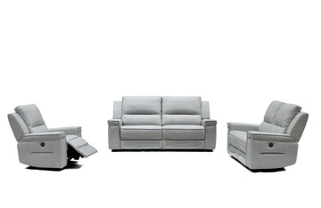 Camryn Modern Grey Leatherette Sofa Set
