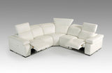Hyding Modern White Italian Leather Sectional Sofa