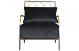 Divani Casa Ignacio Glam Black Velvet & Gold Accent Chair