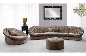 Lyric Transitional Acrylic Crystal Tufted Fabric Sofa Set