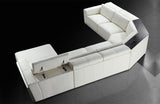 Tempo Contemporary Leather Sectional Sofa White