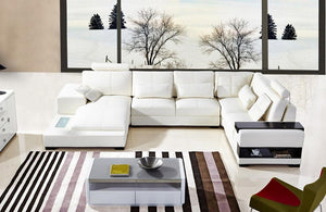 Felix Modern Bonded White Leather Sectional Sofa