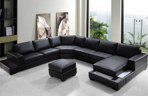 Phoebe Modern Bonded Leather Sectional Sofa