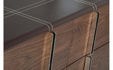 Ria Contemporary Brown Eco-Leather & Walnut Dresser