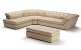 397 Beige Leather Sectional Sofa