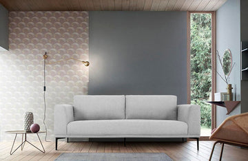 Divani Casa Jada Modern Light Grey Fabric Sofa