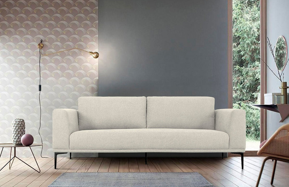 Divani Casa Jada Modern Light Beige Fabric Sofa