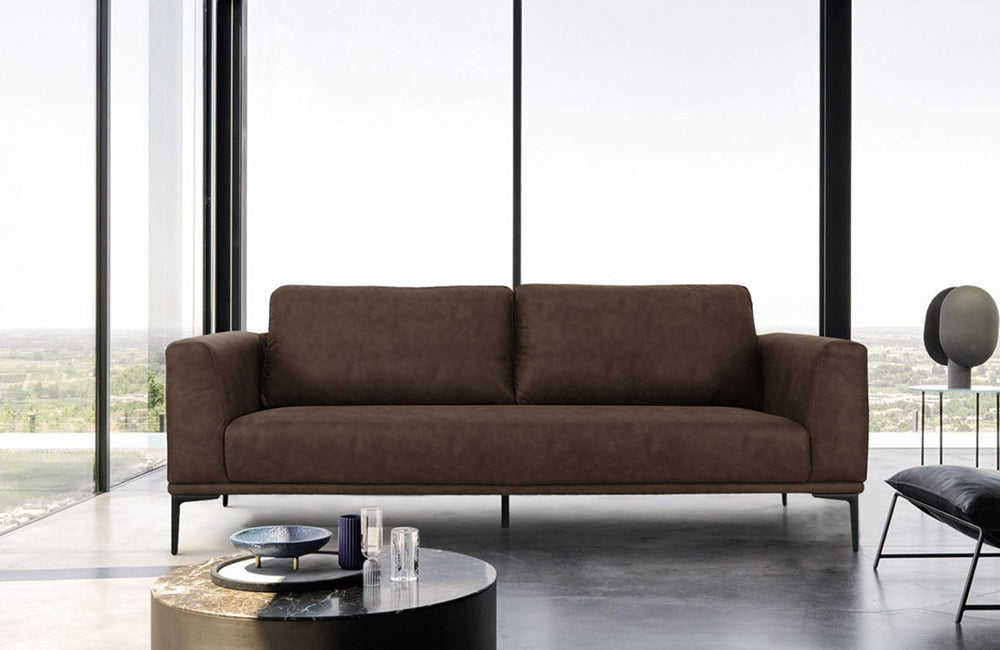 Divani Casa Jada Modern Brown Fabric Sofa