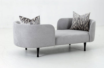 Divani Casa Jamie Glam Light Blue Fabric Two Seater Chaise