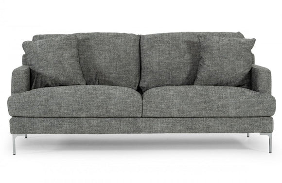 Divani Casa Janina Modern Dark Grey Fabric Sofa