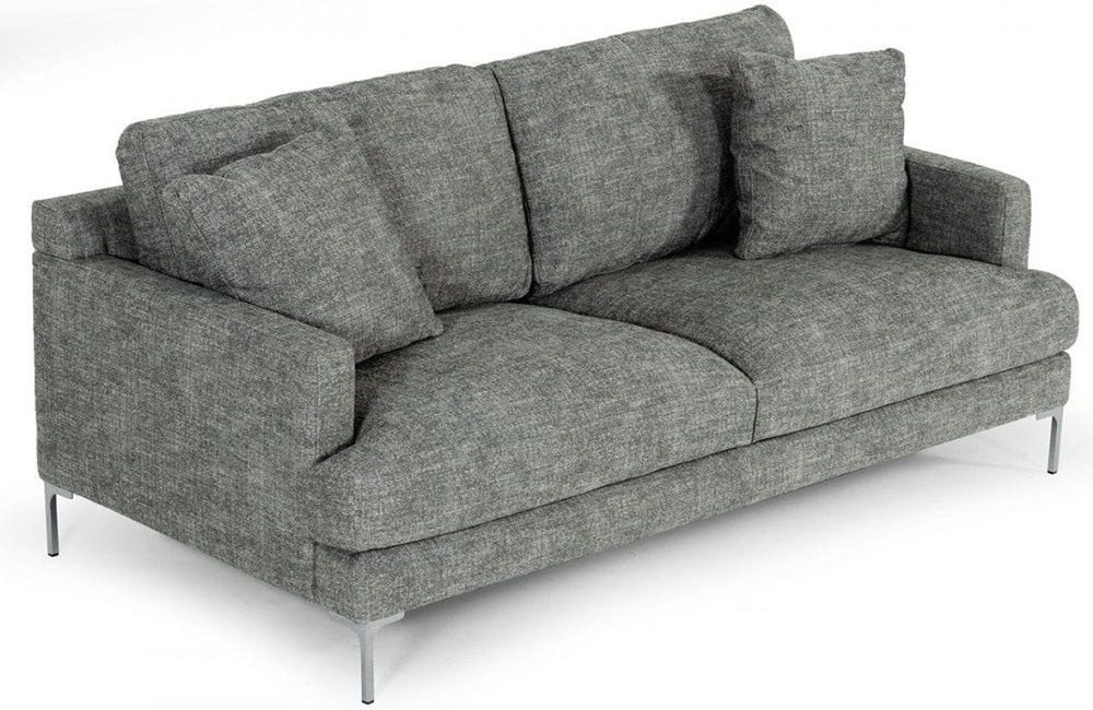 Divani Casa Janina Modern Dark Grey Fabric Sofa
