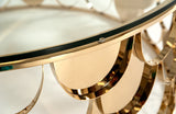 Modrest Javier Modern Glass & Gold Round Coffee Table