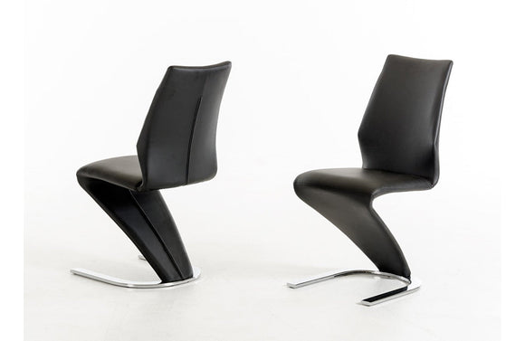 Penn Modern Black Leatherette Dining Chair (Set of 2)