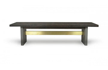 Modrest June Modern Dark Grey Concrete & Walnut Dining Bench