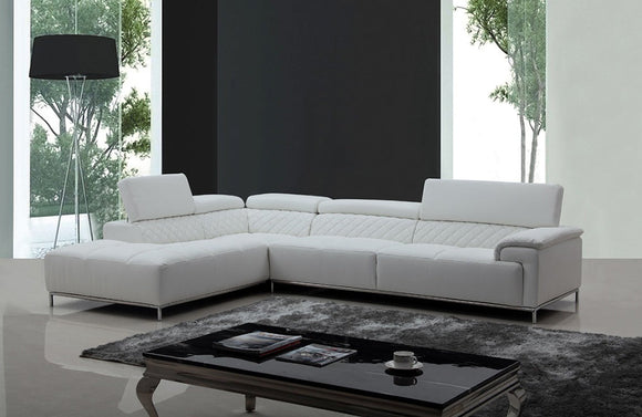 Divani Casa Citadel Modern White Eco-Leather Sectional Sofa