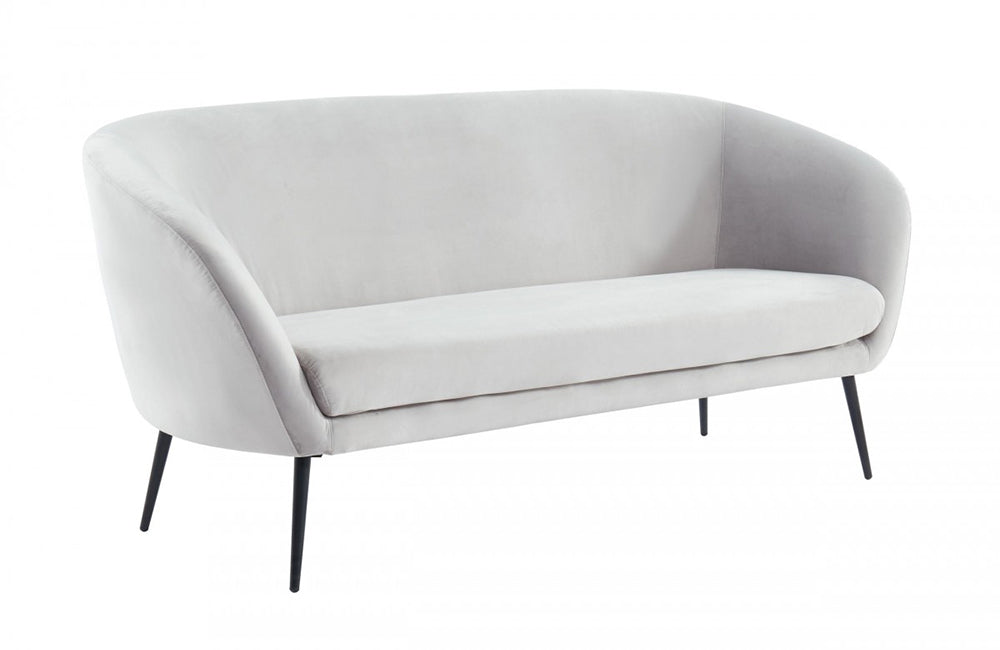 Divani Casa Koeing Modern Light Grey Fabric Sofa