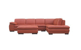 Giuseppe Orange Leather Sectional Sofa