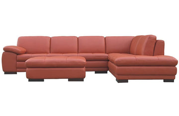 Abilene Pumpkin Leather Sectional Sofa