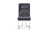 Modrest Legend Modern Grey Fabric & Stainless Steel Dining Chair (Set of 2)