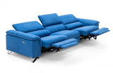 Divani Casa Maine Modern Blue Fabric Sofa w/ Electric Recliners