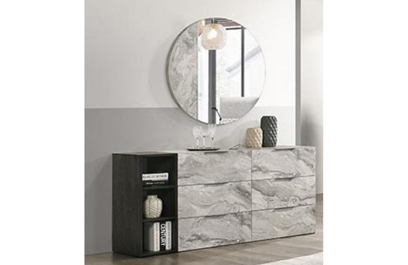 Nova Domus Maranello Modern Grey Faux Marble Mirror
