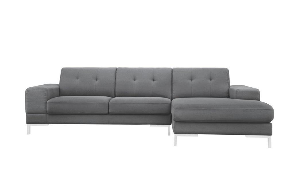 Kameron Divani Casa Forli Modern Grey Fabric Sectional Sofa w/ Right Facing Chaise