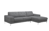 Kameron Divani Casa Forli Modern Grey Fabric Sectional Sofa w/ Right Facing Chaise