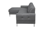 Divani Casa Forli Modern Grey Fabric Sectional Sofa