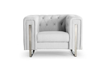 Divani Casa Salvia Modern White Leatherette Accent Chair