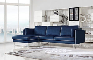 Gregory Modern Blue Fabric Sectional Sofa