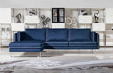 Gregory Modern Blue Fabric Sectional Sofa
