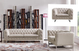 Divani Casa Caswell Modern Beige Fabric Chair