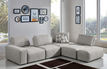 Bianca Modern Grey Fabric Modular Sectional Sofa