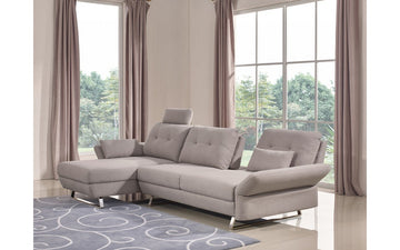 Divani Casa Payne Modern Grey Fabric Sectional Sofa