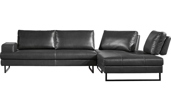 Sierra Modern Grey Leatherette Sectional Sofa