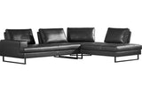 Sierra Modern Grey Leatherette Sectional Sofa