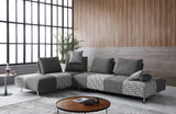 Divani Casa Cooke Modern Grey Houndstooth Fabric Modular Sectional Sofa Bed