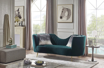 Divani Casa Loretta Modern Green Velvet Sofa