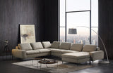 Divani Casa Cascade Modern Beige Fabric U Shaped Sectional Sofa
