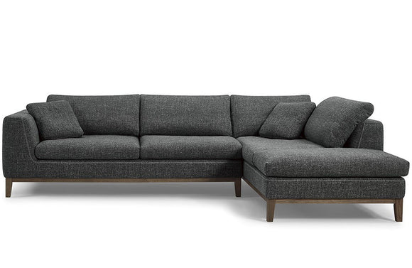 Divani Casa Hickman Modern Dark Grey Fabric Right Facing Sectional Sofa