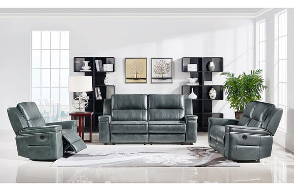 Kamryn Modern Dark Grey Leatherette Sofa Set