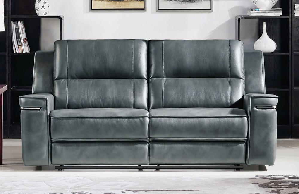Dark Grey Leatherette Sofa Set