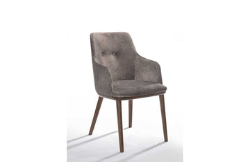 Modrest Theresa Modern Grey & Walnut Dining Chair (Set of 2)