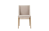 Modrest Mimi Contemporary Beige + Brass Dining Chair (Set of 2)