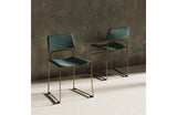 Modrest Swain Modern Green Fabric & Gold Dining Chair (Set of 2)