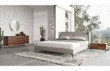 Modrest Paula Mid-Century Grey Upholstered Bed
