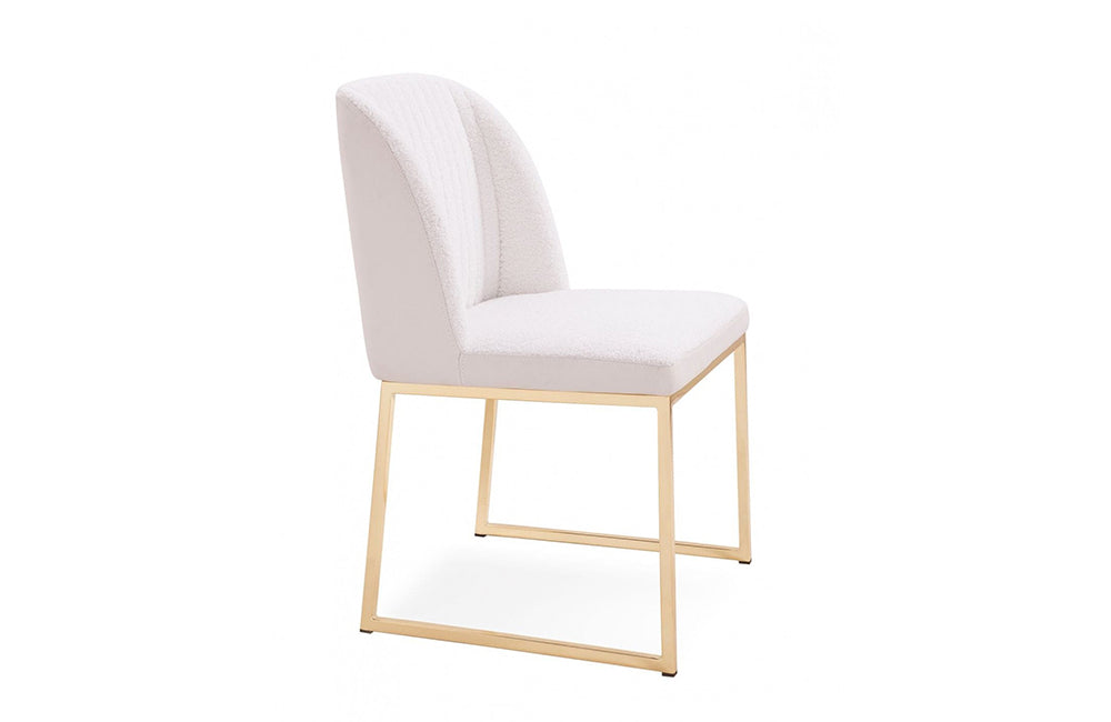 Modrest Muir Modern White Sherpa Dining Chair (Set of 2)