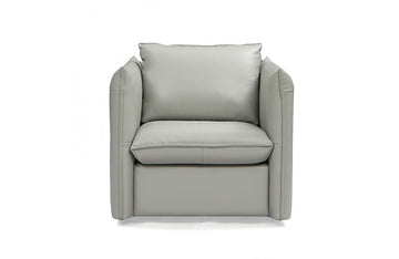 Divani Casa Tamworth Modern Grey Leather Swivel Chair