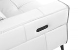 Divani Casa Nella Modern White Leather Armchair w/ Electric Recliner