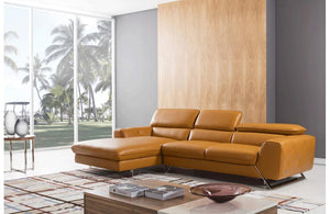 Aletta Yellow Leather Sectional Sofa